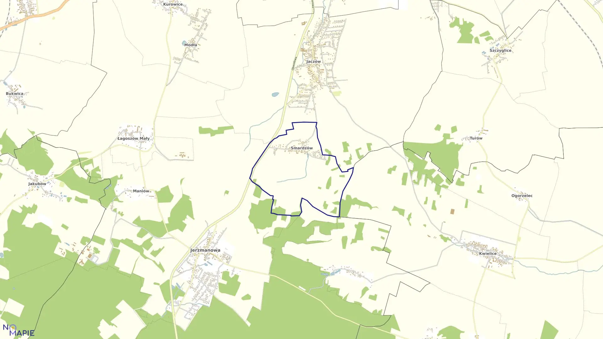 Mapa obrębu SMARDZÓW w gminie Jerzmanowa
